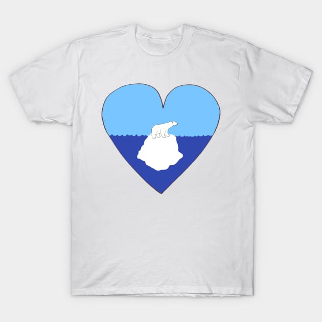 Polar Bear Love T-Shirt by wanungara